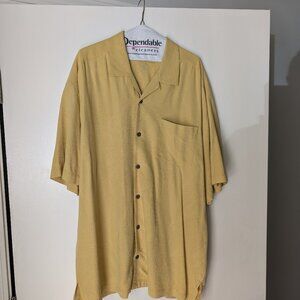 Tommy Bahama Men's XXL (1XB) Yellow 100% Cotton button down shirt